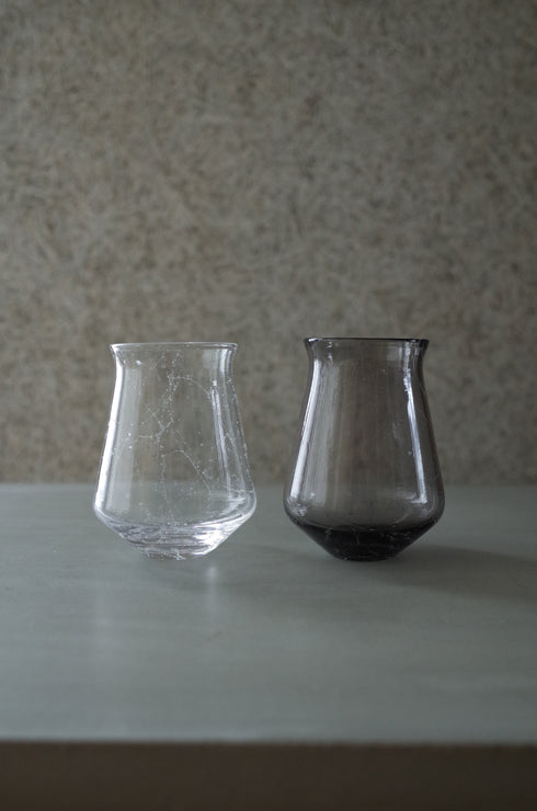 Contour Glass S グレー|泡入りグラス|甲田彩恵・nora glassworks